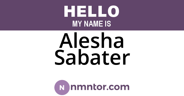Alesha Sabater