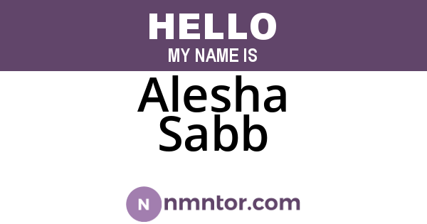 Alesha Sabb