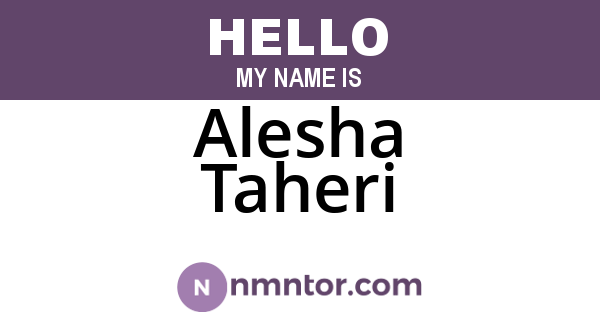 Alesha Taheri
