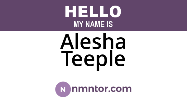 Alesha Teeple