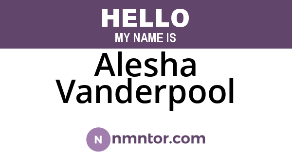 Alesha Vanderpool