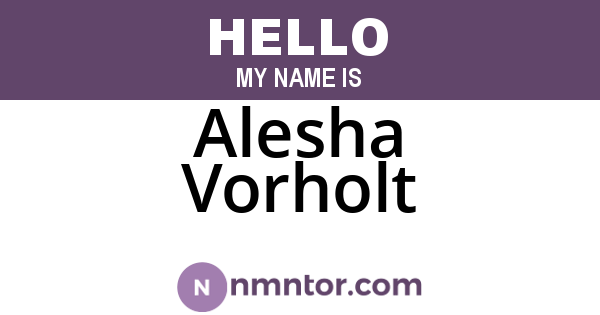 Alesha Vorholt
