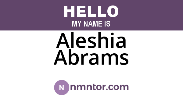 Aleshia Abrams