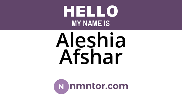 Aleshia Afshar