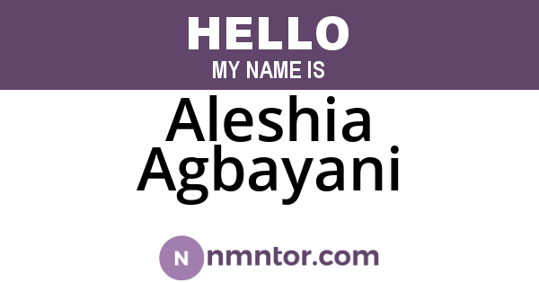 Aleshia Agbayani