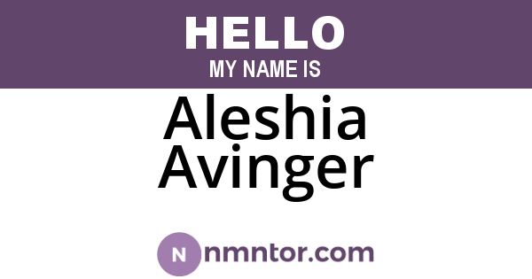 Aleshia Avinger