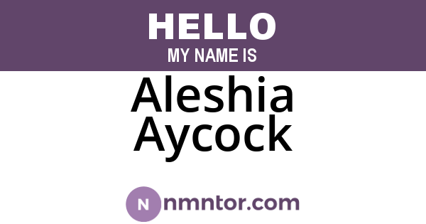 Aleshia Aycock