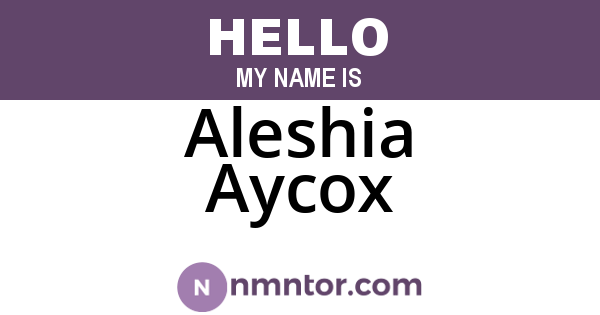 Aleshia Aycox