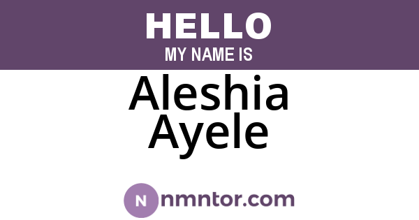 Aleshia Ayele