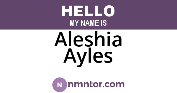 Aleshia Ayles