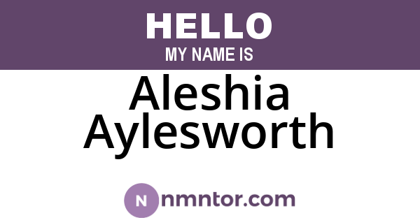 Aleshia Aylesworth