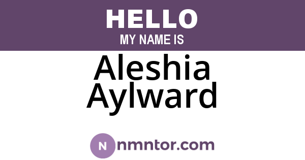 Aleshia Aylward