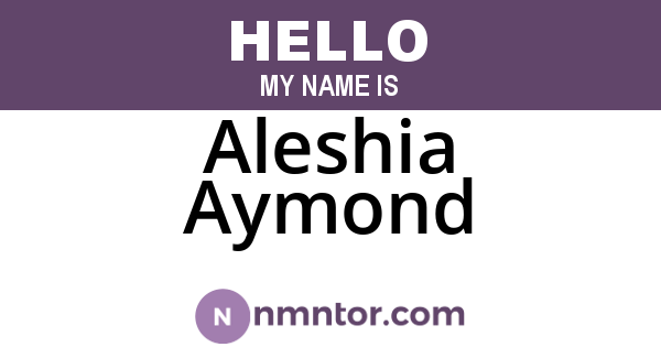 Aleshia Aymond