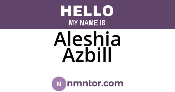 Aleshia Azbill