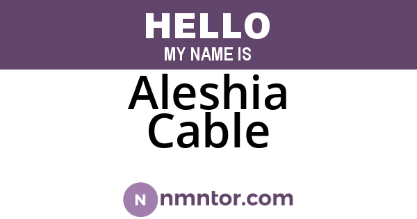 Aleshia Cable