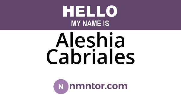 Aleshia Cabriales