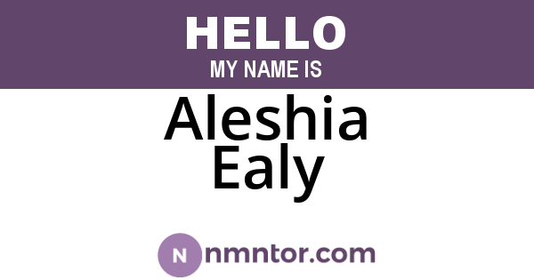 Aleshia Ealy