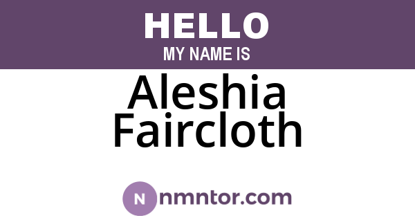 Aleshia Faircloth