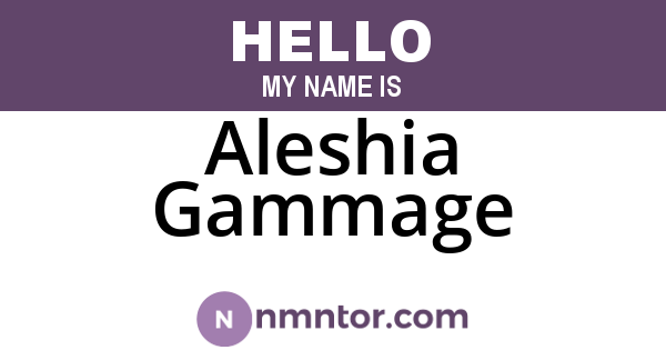Aleshia Gammage
