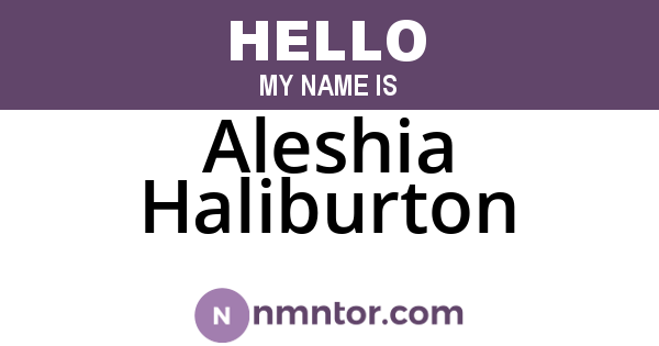 Aleshia Haliburton