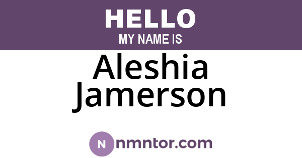 Aleshia Jamerson
