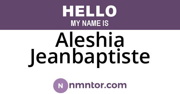 Aleshia Jeanbaptiste