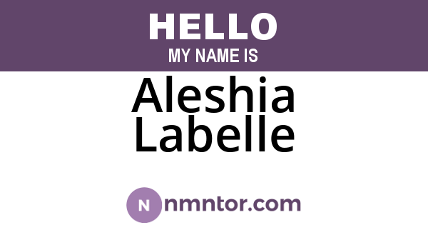 Aleshia Labelle