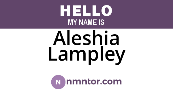 Aleshia Lampley