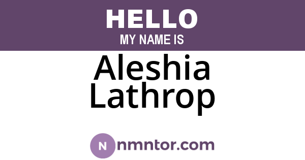Aleshia Lathrop