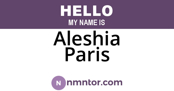 Aleshia Paris