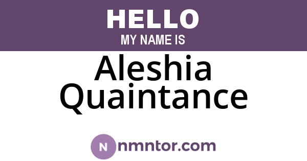 Aleshia Quaintance