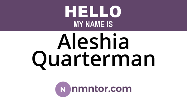 Aleshia Quarterman