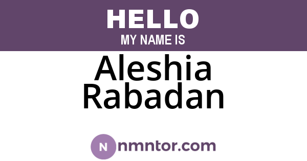 Aleshia Rabadan