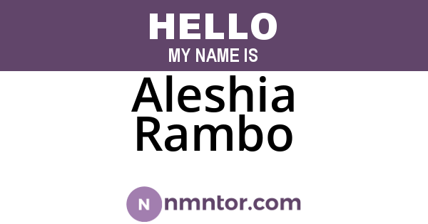 Aleshia Rambo