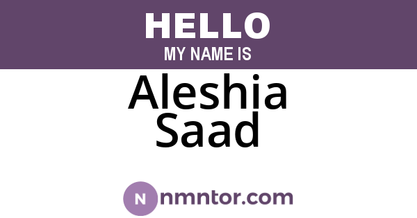 Aleshia Saad