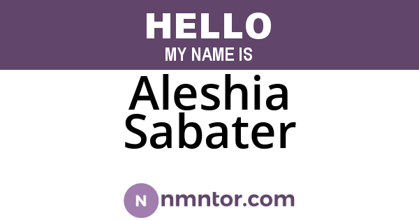 Aleshia Sabater