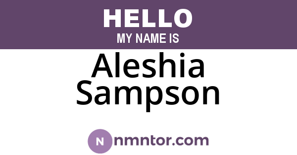 Aleshia Sampson