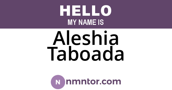 Aleshia Taboada