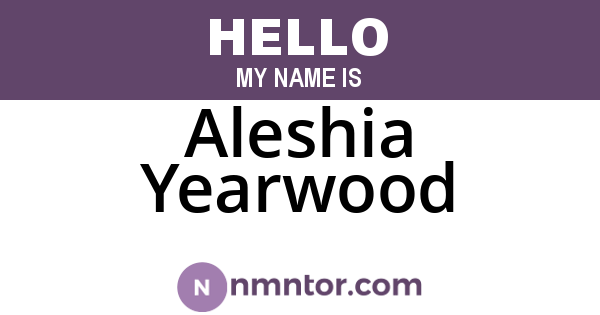 Aleshia Yearwood