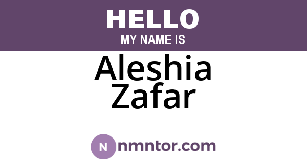 Aleshia Zafar