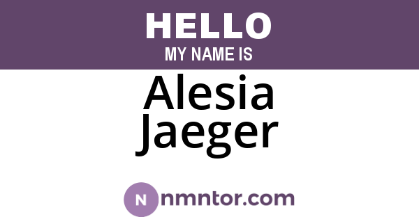 Alesia Jaeger
