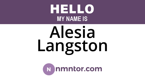 Alesia Langston
