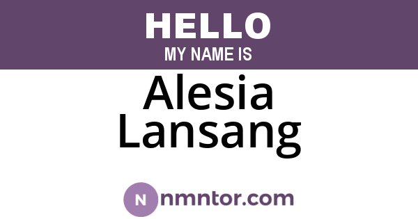 Alesia Lansang