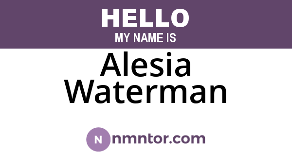 Alesia Waterman