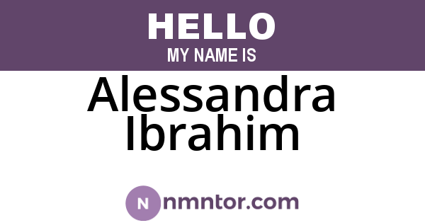 Alessandra Ibrahim