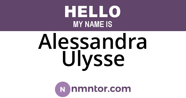 Alessandra Ulysse