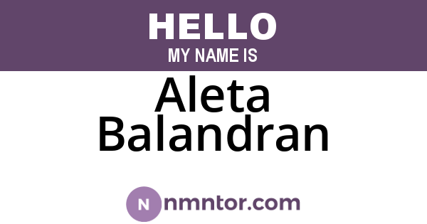Aleta Balandran
