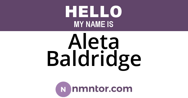 Aleta Baldridge