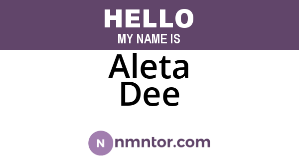 Aleta Dee