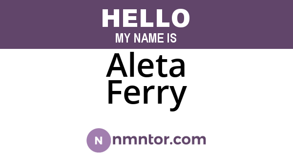 Aleta Ferry